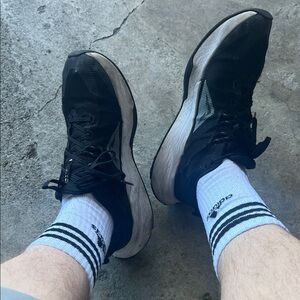 adidas Men's Black and White Striped Crew Socks